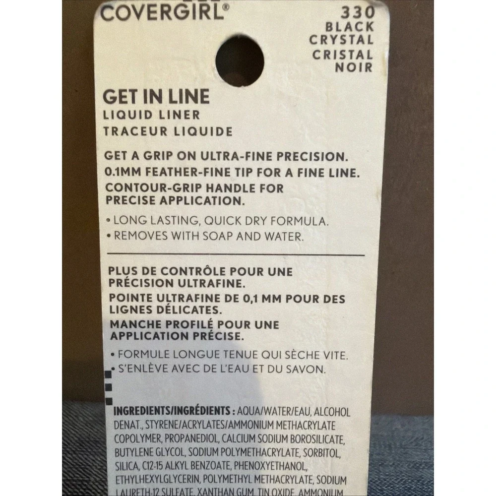 COVERGIRL Get In Line Liquid Eyeliner, 330 Black Crystal/NIB